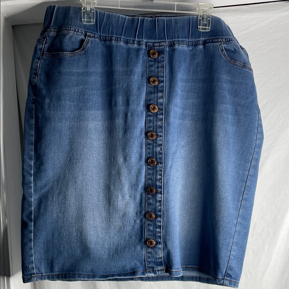 Blue Denim Button-Front Skirt be Girl 3XL